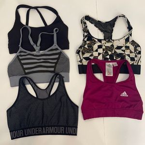 5 Sports Bras sz S by Under Amour, VSX, Adidas, Champion, Sketchers
